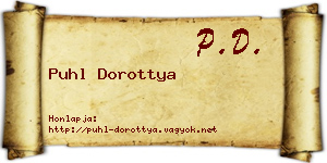 Puhl Dorottya névjegykártya